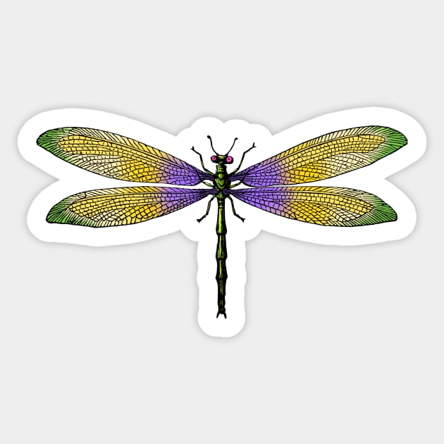 Dragonfly Sticker by Wright Art